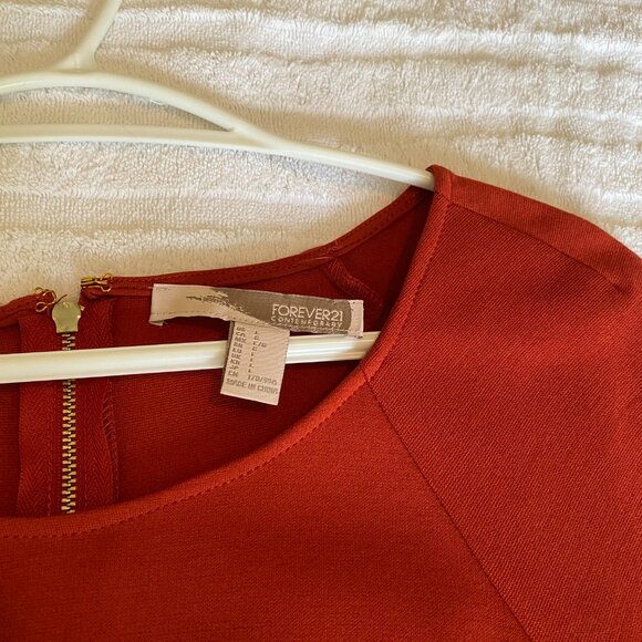 "Peplum" style dress, dark orange (copper-ish) - Picture 11 of 12